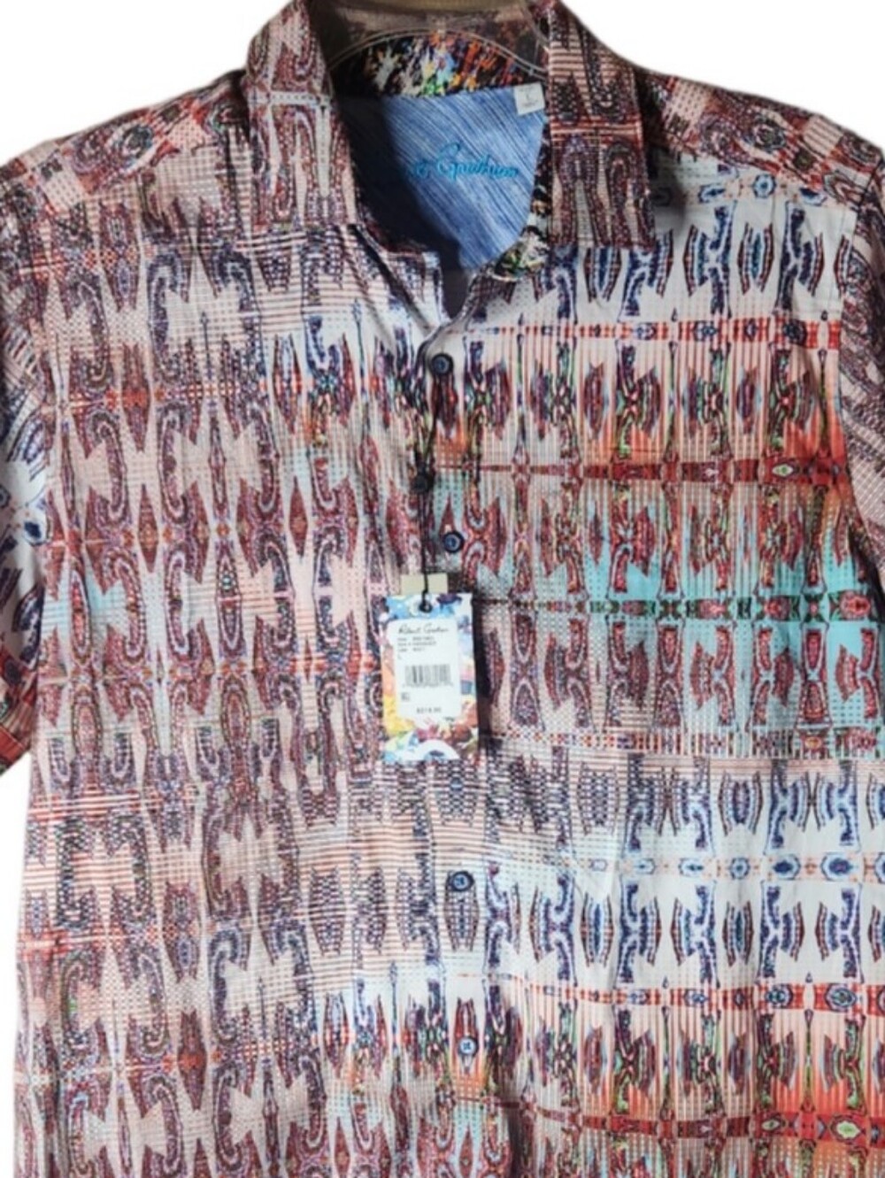 Robert Graham Men's High Times Patterned Woven Shirt - Multi Large Nwt - Picture 10 of 15